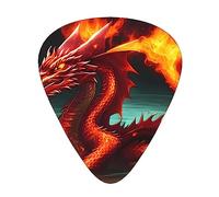 Dragon King In Fire - Juego de 12 púas para guitarra acústica, guitarra eléctrica, ukelele