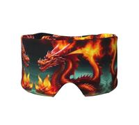 Dragon King in Fire - Orejeras para dormir con estampado de Rey Dragón - Meditación y viajes - Transpirable, ajustable y cobertura completa