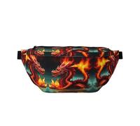 Dragon King In Fire - Riñonera cruzada grande, regalos para disfrutar de deportes, festivales, entrenamiento, viajes, correr, casual, color negro, talla única, Black, Talla única