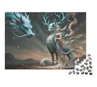 Dragon & Kylin Puzzle for Chico & Chica 1000 Piezas Recyclable Mythical Creatures Puzzle Divertido and Challenging Juego Familiar Excelente Idea de Regalo for Boy & Girl‘s Birthday 70x50c...