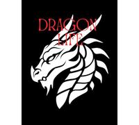 Dragon Life Black, Red and White Notebook. Back to School.Wide Ruled.9.75"x7.5"