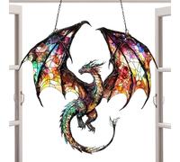 Dragon Light Catcher, Halloween Window Ornament, Colorful Home Decor Accent, Handcrafted Glass Detailing, Sunlight Reflective Charm, for Living Room, Balcony, Wedding, Party, Indoor Outdoor Use