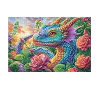 Dragón Llama Violeta Puzzle 1000 Piezas Estera Portátil 3D Rompecabezas Familiar para Hombres Y Mujeres Aliviar Estrés Decoración Hogar 1000 PCS