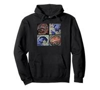 Dragón Macho fénix Hembra Ukiyo-e Arte por Katsushika Hokusai Sudadera con Capucha