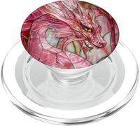 Dragón Manchado Rosa Fantasía Dragon Lover PopSockets PopGrip para MagSafe