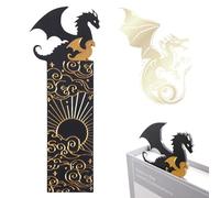 Dragón Marcapaginas En Oro Negro con Sol Y Nubes Acrílico Marcapáginas de dragón marcadores de libros para Amantes De Los Libros, Accesorios para Libros, Familias Y Entusiastas De La Lectura