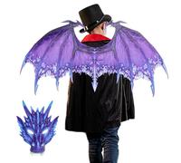 Dragon Masque Wing Set, disfraz de dragón para niños | Juego de disfraces de dinosaurios para adultos - Juego de rol Mascarilla y ala para cosplay, fiestas de disfraces, carnaval