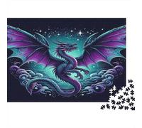 Dragón Místico de Noche Puzzle de 1000 Piezas Puzzle para Adultos Papel Estilo Fantasía Relajante Regalo Familiar 70x50cm/1000pcs