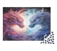Dragón mítico Rompecabezas 1000 Piezas De Cartón Grueso Duelo del dragón Juego De Rompecabezas Anti Estrés Adultos para Puzzle para Enmarcar como Regalo Original 70x50cm/1000pcs