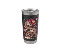 Dragón Mitología Japonesa Sakura Dragón Japonés Vaso térmico de acero inoxidable de doble pared