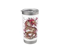 Dragón Mitología Japonesa Sakura Dragón Japonés Vaso térmico de acero inoxidable de doble pared