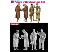 Dragon Modelos 1/35 DAK Panzer y Artillería Crew, Libia en 1941 (4 Cifras Set) (Importado de Japón)