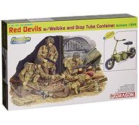 Dragon Models 1/35 Red Devils with Welbike and Drop Tube Container, Arnhem 1944 (4 Figures Set with Bike) - Premium Edition