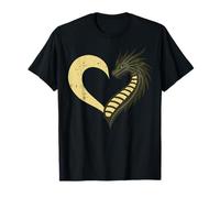 Dragon Moon Heart Love Fantasy Mythical Mujeres Niñas Niños Camiseta