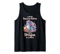 Dragón Mujer Humor No Damisela En Angustia Fantasía Camiseta sin Mangas