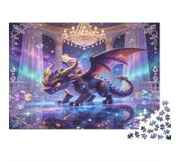 Dragón Negro Fantasía Puzzle de 1000 Piezas Papel para Adultos Gran Salón del Castillo Relajación Concentración Decoración Hogar Regalo Familiar Nan