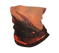Dragón Negro Respirando Fuego Rojo Oscuro Unisex Bufanda Tubular Transpirable Braga De Cuello Protección UV Tubular Pañuelo para Yoga Deportes Correr Ciclismo