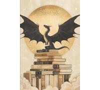 Dragon on top of Books Vintage Notebook Journal: 6 x 9 Inches 140-page Lined Matte Hardcover