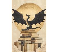 Dragon on top of Books Vintage Notebook Journal: 6 x 9 Inches 140-page Lined Matte Paperback