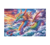 Dragón Oriental en Las Olas Puzzle 1000 Piezas Papel Mayores Alivio Ansiedad Actividad para La Mente Ocio Tranquilo En Casa Más Vendido Regalo Original 1000 PCS
