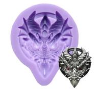 Dragón para llaveros de cabeza, forma de silicona con llavero perforado, colgante hecho a mano, molde de San Valentín, joyas de regalo de cumpleaños