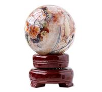 Dragon Pattern Crystal cave Crystal Ball Crystal Agate Rough Stone Polished Feng Shui Ball Home Desktop Decoration,70~75mm