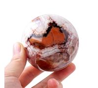 Dragon Pattern Geode Sphere Rock Ornament for Collecting, Crystal Gemstones Ball Sculpture Figurine for Divination Home Decoration,65-70mm