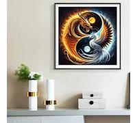 Dragon Phoenix Jigsaw Puzzle 300 Pieces 35x35cm/14x14inch, Difficult Jigsaw Puzzles for Adults 300, Beautiful Art Work, Great Festive Puzzle Gift for Men/Women