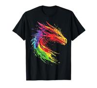 Dragón Pintura Arte Animal Abstracto Colorido Dragón Camiseta