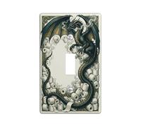 Dragon - Placa de cubierta de interruptor de luz individual para baño, papel higiénico de fantasía ahumada, sin color verde, tamaño estándar, cubierta de interruptor de luz para dormitorio, oficina