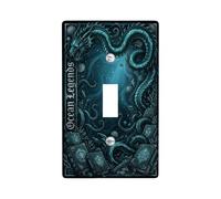 Dragon - Placa de cubierta para interruptor de luz, diseño de libros místicos de fantasía, coral, océano, verde azulado, plástico, tamaño estándar, para dormitorio, baño, cocina, decoración de entrada