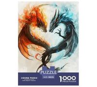 Dragon Puzzle 1000 piezas estilo fantástico rompecabezas juego de inteligencia decoración interior de cartón 100% reciclado, para adultos adolescentes y niños, 38 x 26 cm, 1000 unidades