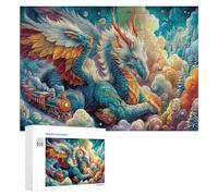Dragón Puzzle 300 Piezas Rompecabezas Familiar 3D Ciencia ficción Obra De Arte Colorido para Hombres Y Mujeres A 14 Años Aliviar Estrés DIY Creativo 300 PCS