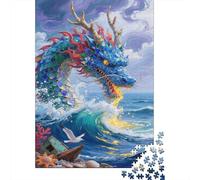 Dragón Puzzle De 1000 Piezas The Colorful Dragón in The Sea of Clouds Rompecabezas Adultos De 1000 Piezas Obra De Arte Regalo 1000pcs (75x50cm)