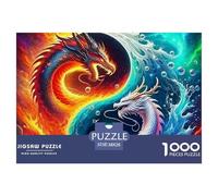 Dragón Puzzle Premium para El Ocio Consciente Y Relajante, Integra Fantasía Y Combina Concentración Paciencia Y Disfrute Duradero Durante El Montaje 38x26cm/1000pcs