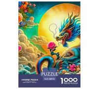 Dragón Puzzle Premium para Ocio Consciente Y Relajante, Integra Fantasía Y Combina Concentración Paciencia Y Disfrute Duradero Durante El Montaje 52x38cm/1000pcs