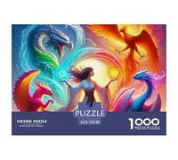 Dragón Puzzle Premium para Ocio Consciente Y Relajante, Integra Fantasía Y Combina Concentración Paciencia Y Disfrute Duradero Durante El Montaje 52x38cm/1000pcs