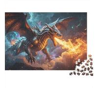 Dragon Queen Puzzle 1000 Piece Recyclable Dragon Battle Puzzle para Personas Mayores Juego Educativo Decompression Ideal for Holiday Blessings Gift 52x38cm/1000pcs