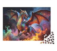 Dragon Queen Puzzle 1000 Piezas Recyclable Paper Dragon Battle Puzzle para Adultos Divertido y Desafiante Family Game Gift para Hombres‘s Birthday 38x26cm/1000pcs
