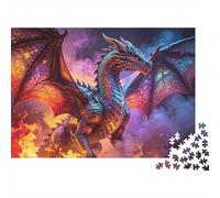 Dragon Queen Puzzle 1000 Piezass Reciclado Paper Dragon Battle Puzzles Juego Educativo Challenge Fun Family Game for Adultos and Age 10 52x38cm/1000pcs