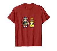 Dragon Quest I & II HD-2D Remake Héroe y Princesa Camiseta, Hombre, Arándano, XXL