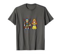 Dragon Quest I & II HD-2D Remake Héroe y Princesa Camiseta, Hombre, Asfalto, 6XL
