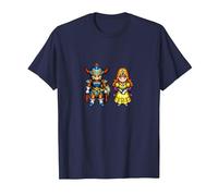 Dragon Quest I & II HD-2D Remake Héroe y Princesa Camiseta, Hombre, Azul Marino, 6XL