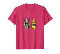 Dragon Quest I & II HD-2D Remake Héroe y Princesa Camiseta, Hombre, Rojo Jaspeado, 3XL