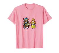 Dragon Quest I & II HD-2D Remake Héroe y Princesa Camiseta, Hombre, Rosado, XL