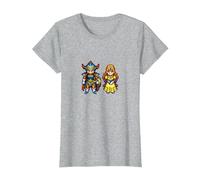 Dragon Quest I & II HD-2D Remake Héroe y Princesa Camiseta, Mujer, Gris Jaspeado, XS