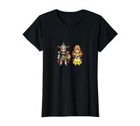 Dragon Quest I & II HD-2D Remake Héroe y Princesa Camiseta, Mujer, Negro, M