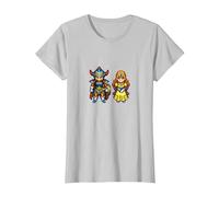Dragon Quest I & II HD-2D Remake Héroe y Princesa Camiseta, Mujer, Plata, L