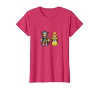 Dragon Quest I & II HD-2D Remake Héroe y Princesa Camiseta, Mujer, Rojo Jaspeado, S
