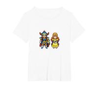 Dragon Quest I & II HD-2D Remake Héroe y Princesa Camiseta, Mujer Tallas Grandes, Blanco, 5XL Grande